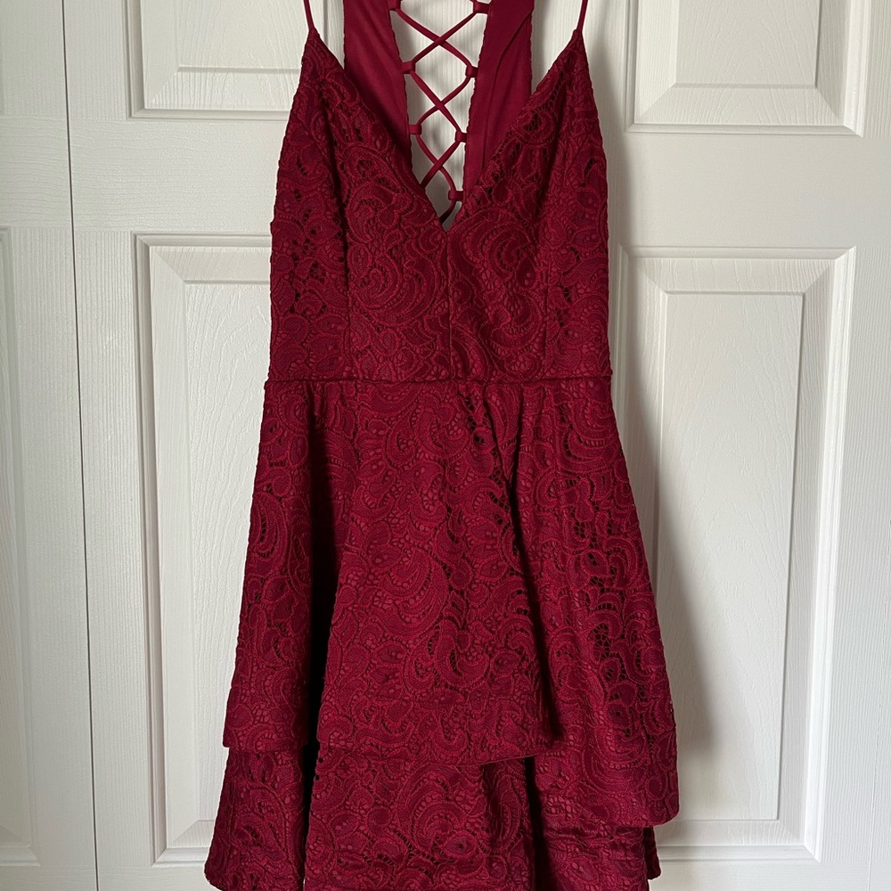 Beautiful Red/Maroon Dress with Open Back